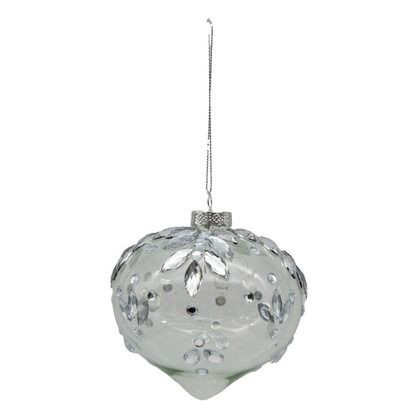 Bauble - Clear Rhinestone Drop 10cm Clear