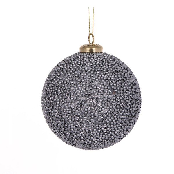 Caviar Bauble 10cm Silver