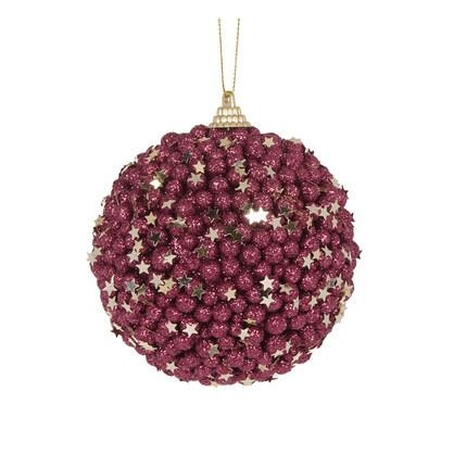 Bauble - Stars Bauble 10cm Burgundy