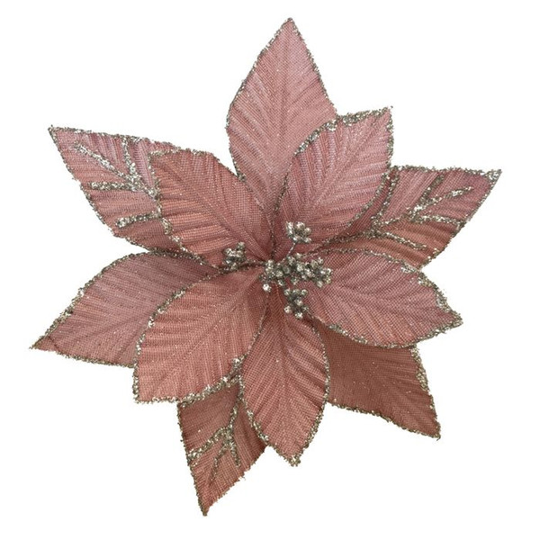 Clip Poinsettia - Pink/Silver 26cm Pink/Silver