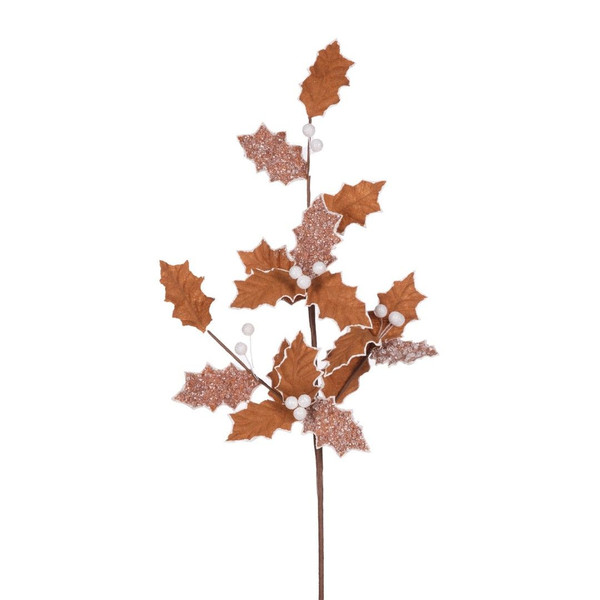 Gingerbread Holly Spray 80cm