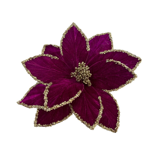 Clip Poinsettia - Magenta 29cm