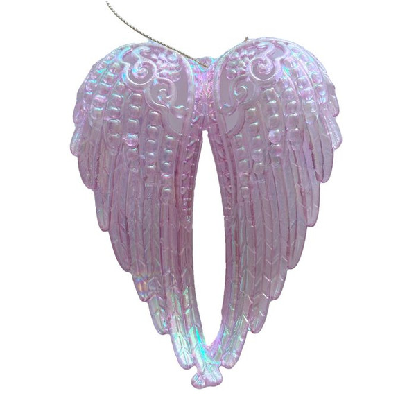Acrylic Angel Wings - Irridescent Pink 15cm Irridescent