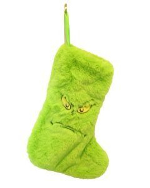 Grinch Stocking - Green/Frown