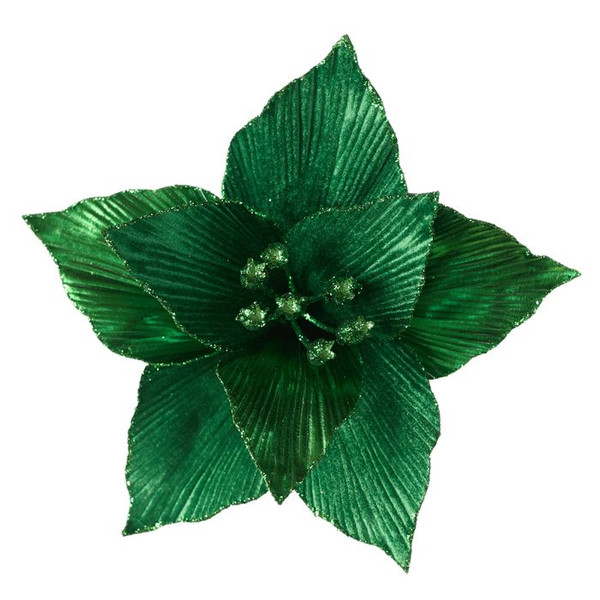 Clip Poinsettia - Bright Emerald 20cm Emerald