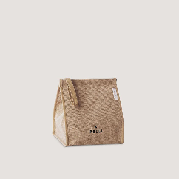 Big Break Jute Insulated Lunch Bag Natural