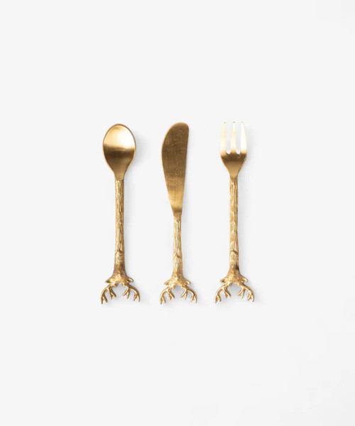 Reindeer Forged Cheese Set Gold
