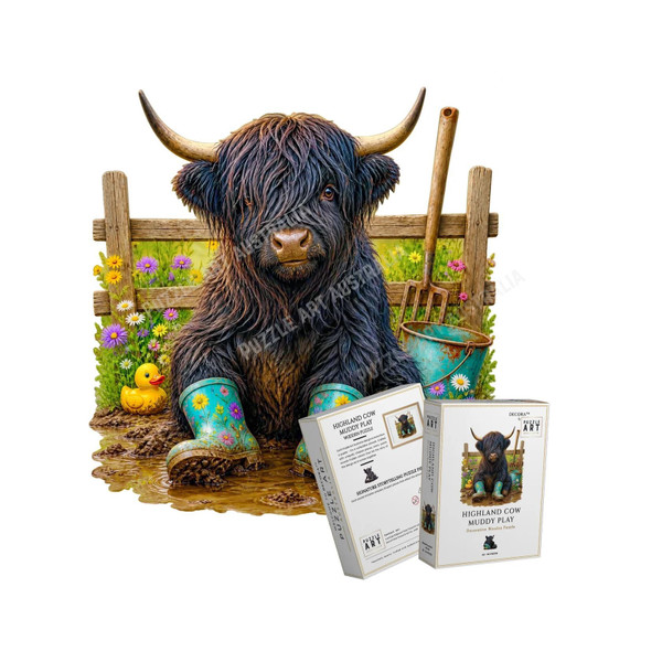 Highland Cow Muddy Play A5