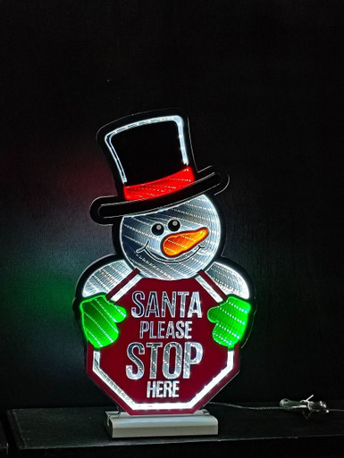 Infinity 'Santa Stop Here' Snowman 90cm - Cape View Nursery