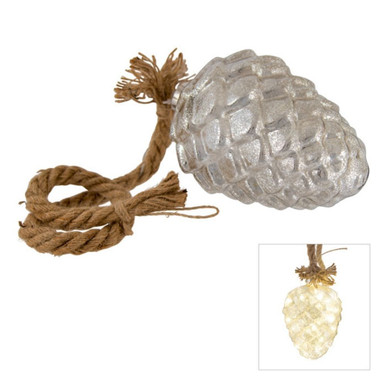 Glass LED Rope Cone 21cm Champagne - Cape View Nursery
