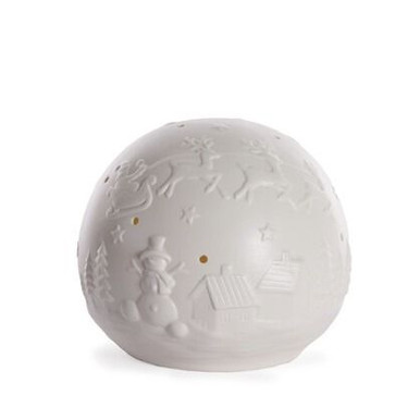 Sphere Santacraft Porcelain Sphere Santa Gliding 16cm White - Cape View Nursery