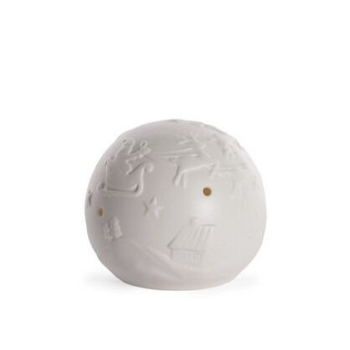 Sphere Santacraft Porcelain Sphere Santa Gliding 10cm White - Cape View Nursery