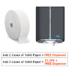 Cascades Pro Jumbo Single Roll Toilet Paper Dispenser + Toilet Paper (6/case)