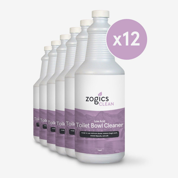 Zogics Low Acid Toilet Bowl Cleaner, 32 oz., Case of 12