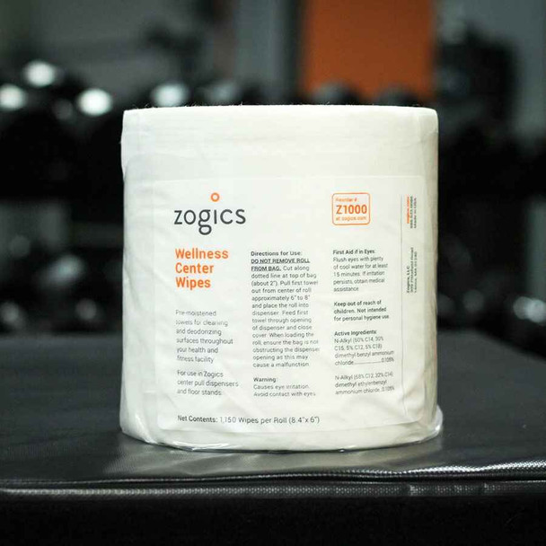 Zogics Wellness Center Wipes 4 rolls/case