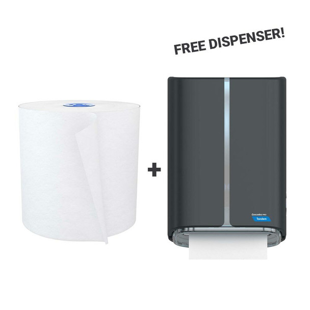 Cascades Pro Mechanical No Touch Roll Towel Dispenser Starter Bundle