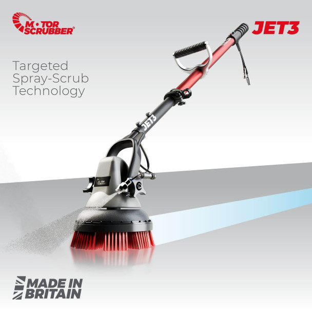 JET3 Floor Scrubber Starter Kit, Medium Handle | MotorScrubber
