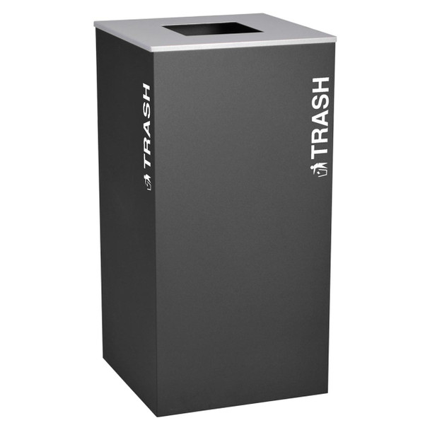 Kaleidoscope XL Series Square Trash Can, Black Texture, 36 Gallons