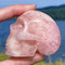 Raven's A+ Deep Gem Pink Emerald Morganite Beryl Crystal Skull