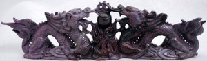Raven's Ornately Carved Gem Sugilite Double Crystal Dragons