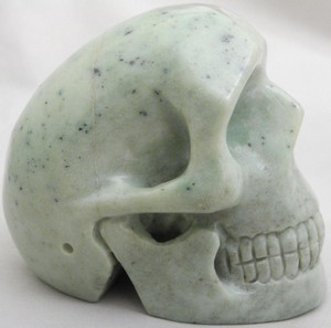 Raven's Carved Green Grossular Garnet Crystal Skull 3