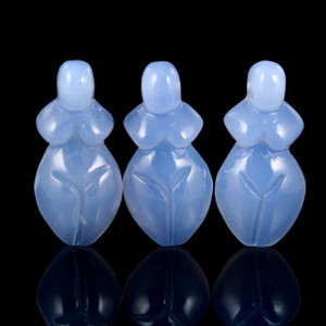 Blue Chalcedony Pendant Goddess Bead ( 1 piece )
