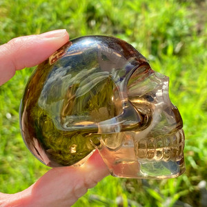 Raven's "Classic Style" Carved Smokey Citrine Crystal Skull
