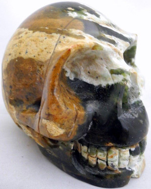 Raven's Carved Gem Chrome Green Chalcedony Crystal Skull 2
