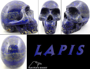Raven's Carved  Lapis Lazuli Crystal Skull