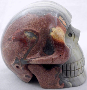 Raven's Carved Banded Jasper Crystal Skull