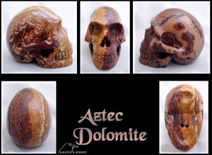 Raven's 4" Carved "Classic" style Aztec Dolomite Crystal Skull
