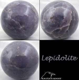 Raven's Deep Purple Lepidolite Sphere