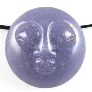 Lepidolite Moon Face Bead