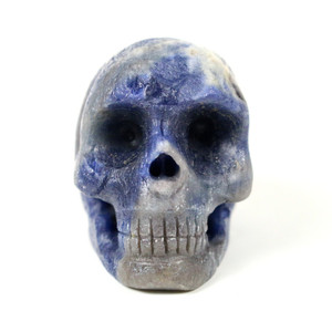 Ravenia's Classic Carved Blue Sapphire Corundum Crystal Skull w/MICA