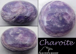 Raven's Carved Charoite Puffed Disk 1