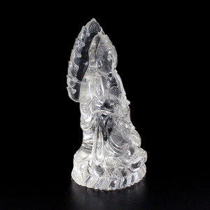 Raven's Clear Russian Quartz Carved Crystal Quan Yin Guan Yin