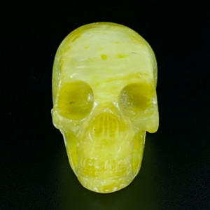 Raven's Green Calcite Carved Crystal Skull