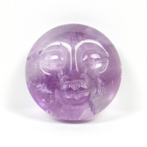 Amethyst Moon Face Bead