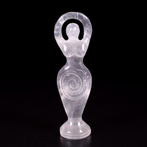 Rose Quartz Spiral Standing Goddess Crystal Carving