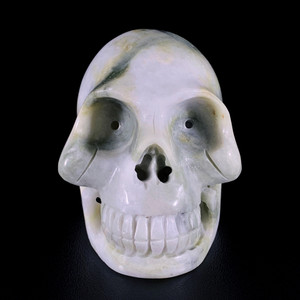 Raven's Carved Connemara Marble Crystal Skull Ireland