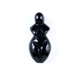 Black Tourmaline Gemstone Goddess Bead ( 1 Piece )
