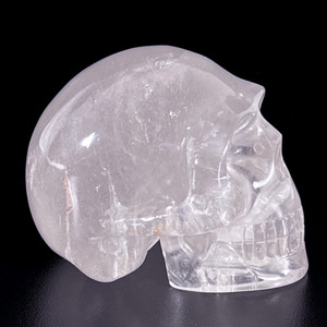 Raven's Radiating Carved Clear Quartz Crystal Skull