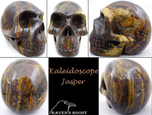 Raven's Carved Kaleidoscope Jasper Crystal Skull
