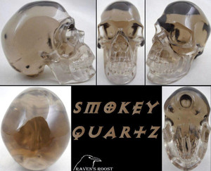 Raven's 99% Flawless Premium High Definition Realistic Smokey Quartz Crystal Skull