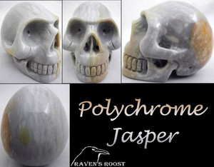 Raven's Carved Polychrome Jasper Crystal Skull 2