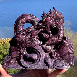 Raven's Carved  Gigantic Masterpiece Gem Sugilite Crystal Dragon