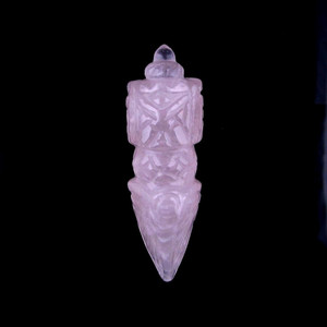Rose Quartz Crystal Dorje Tibetan Vajra Phurpa Psychic Knife