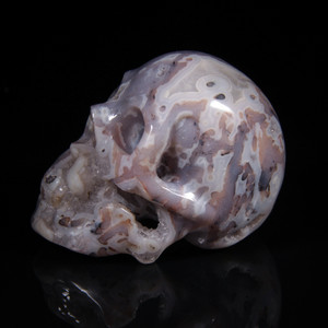 Royal Agate Geode Crystal Skull 3.1"