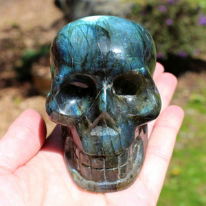 Labradorite Crystal Skull Carving 3.1" ~ Blue Fire Crown Chakra Labradorite Crystal Skull Carving 3.1" ~ Blue Fire Crown Chakra