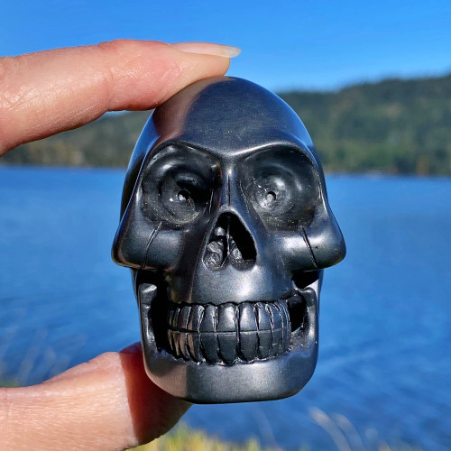 Raven's Gorgeous Hand Carved Hematite Crystal Skull